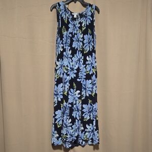 Croft & Barrow Navy and Light Blue Floral Maxi Dress
